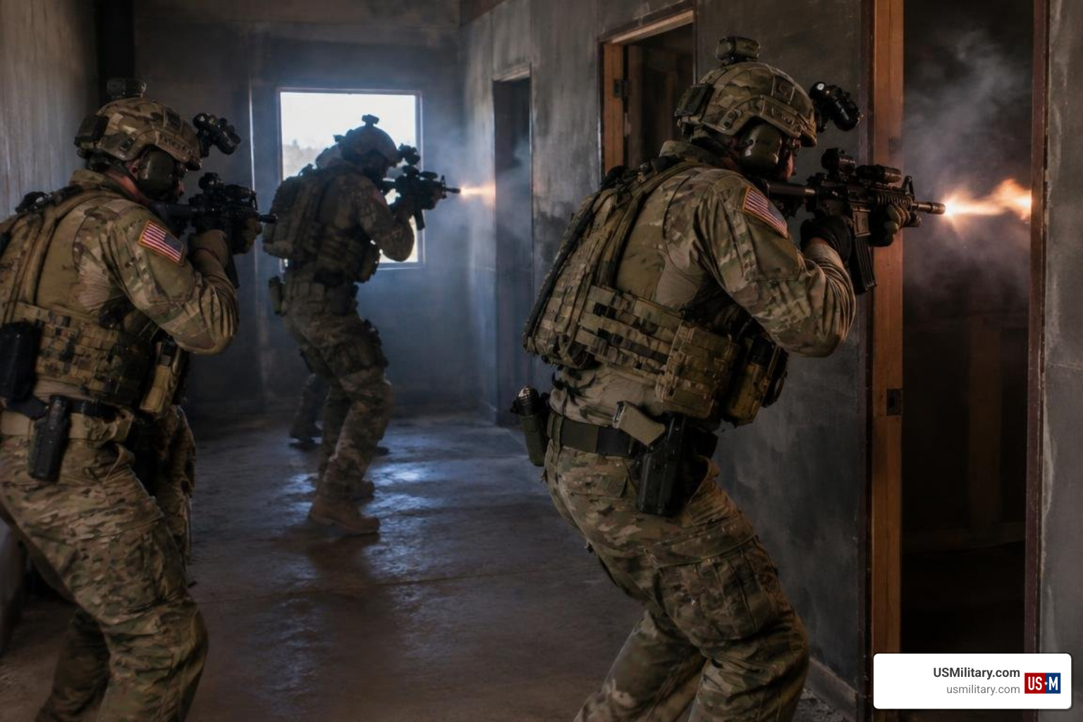 Close-quarters battle live-fire breaching drill Close-quarters battle live-fire breaching drill