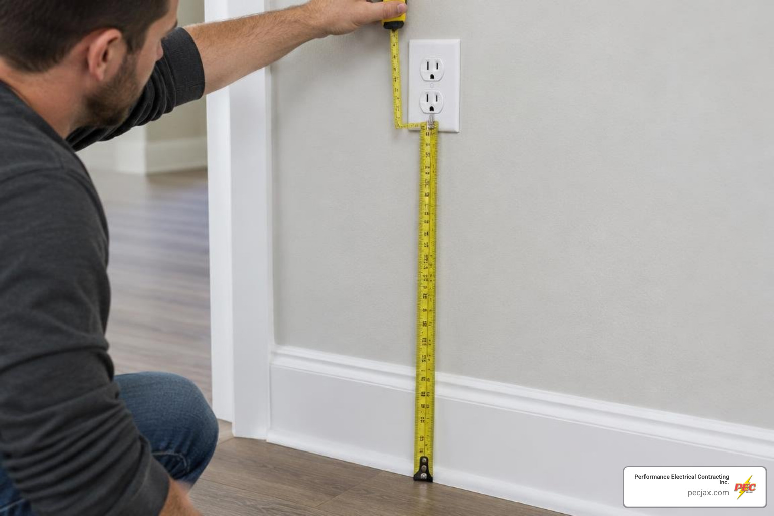 measuring 15-inch minimum to lowest receptacle slot