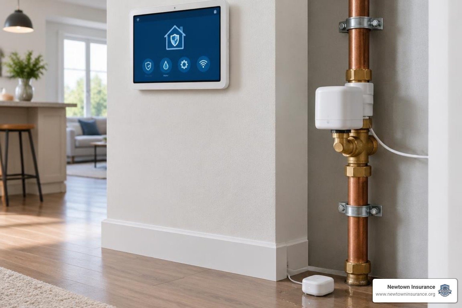 smart home security and automatic water shutoff system