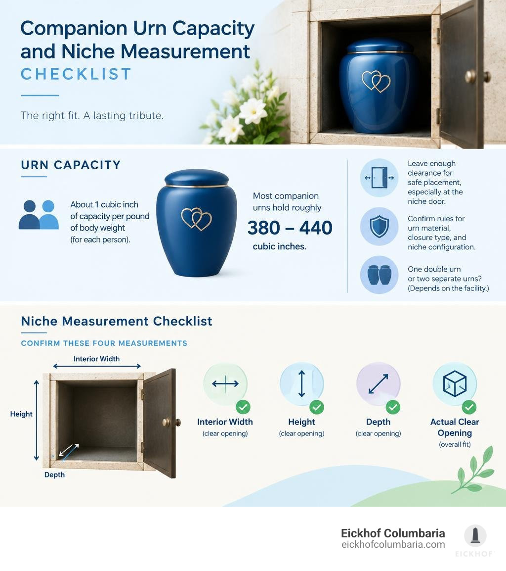 companion urn capacity and niche measurement checklist infographic companion urn capacity and niche measurement checklist infographic