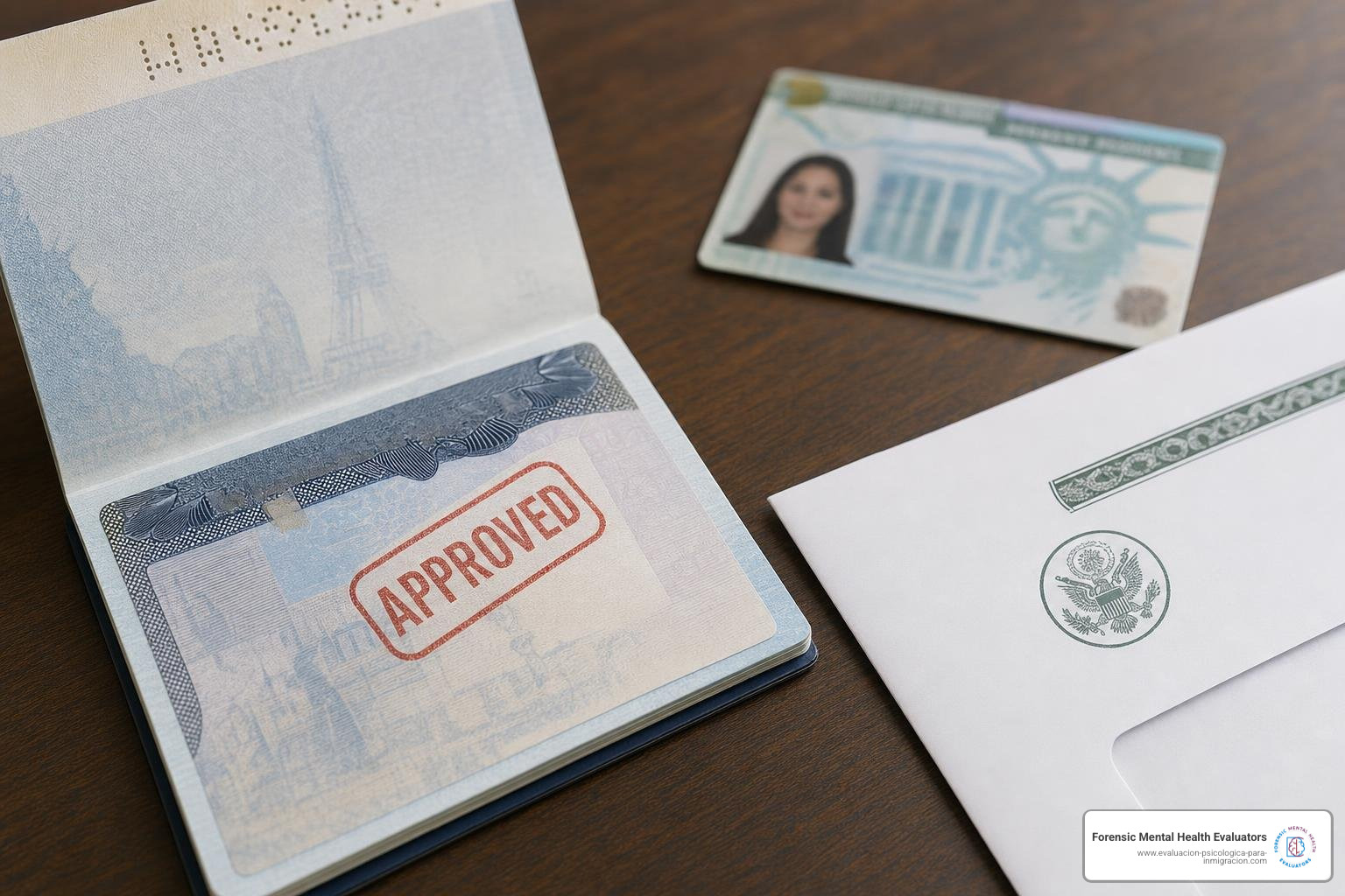 Sellos de visa aprobada en pasaporte y notificación oficial de residencia Sellos de visa aprobada en pasaporte y notificación oficial de residencia
