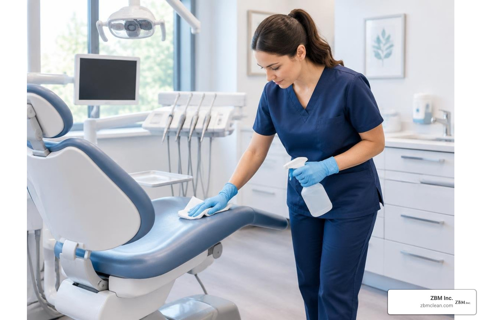 Sanitized modern dental office waiting room and reception desk Sanitized modern dental office waiting room and reception desk