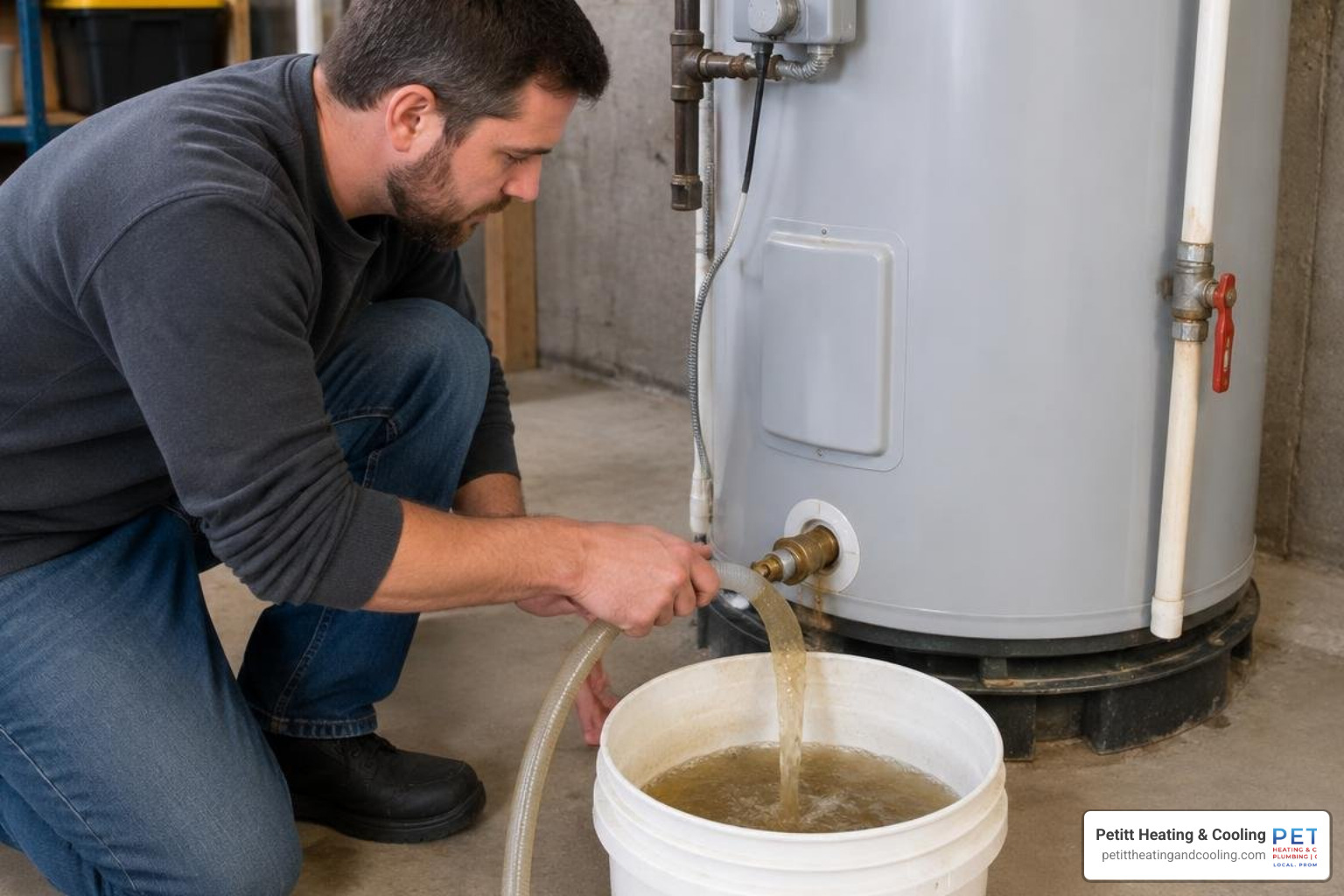 draining sediment from an electric water heater tank draining sediment from an electric water heater tank