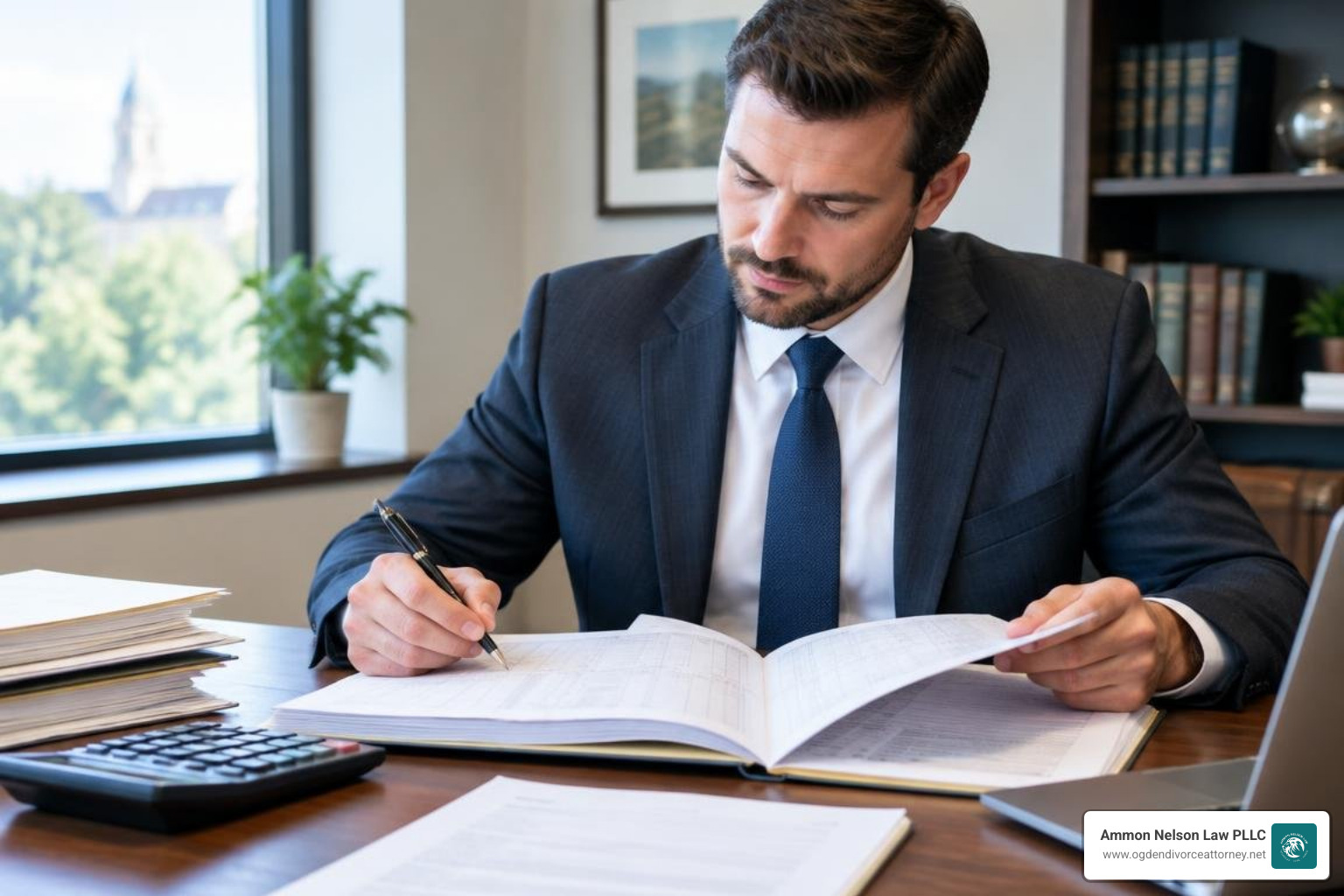 attorney reviewing an estate accounting ledger attorney reviewing an estate accounting ledger