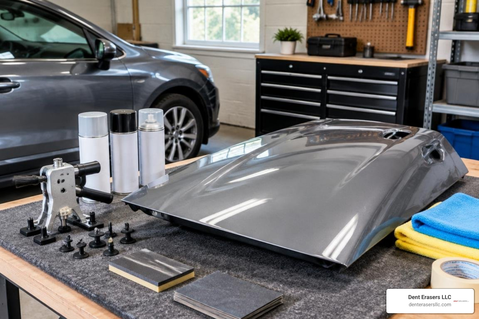 DIY dent repair and paint blending workspace setup Diy Dent Repair And Paint Blending Workspace Setup