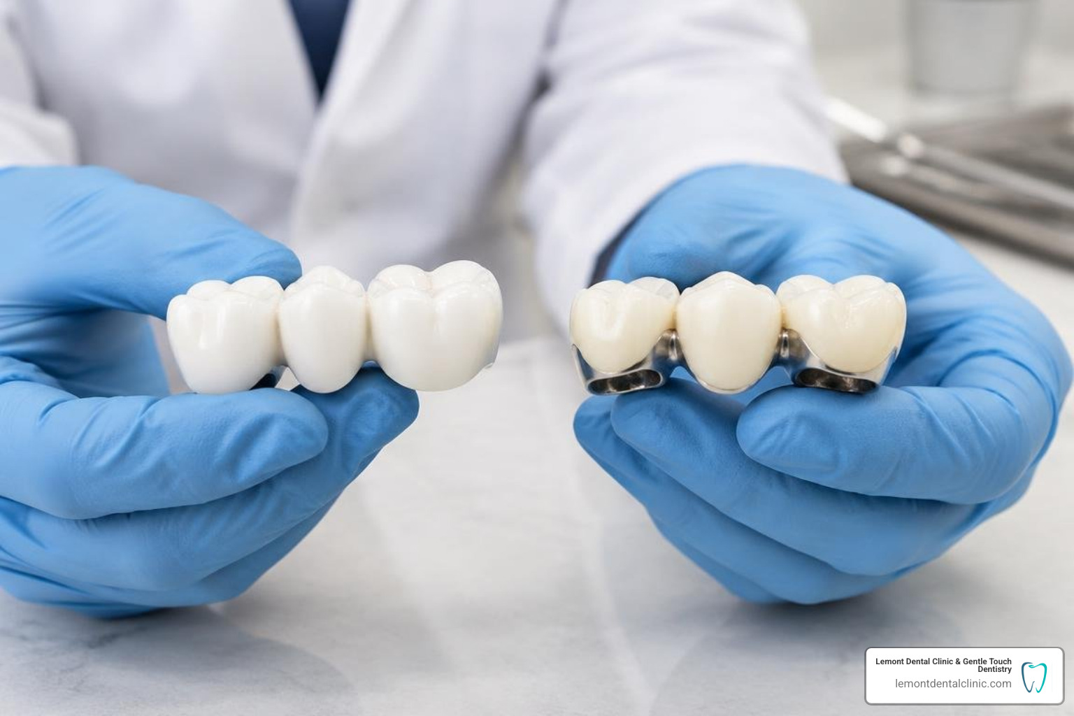 Dental bridge material options including zirconia and porcelain-fused-to-metal Dental bridge material options including zirconia and porcelain-fused-to-metal
