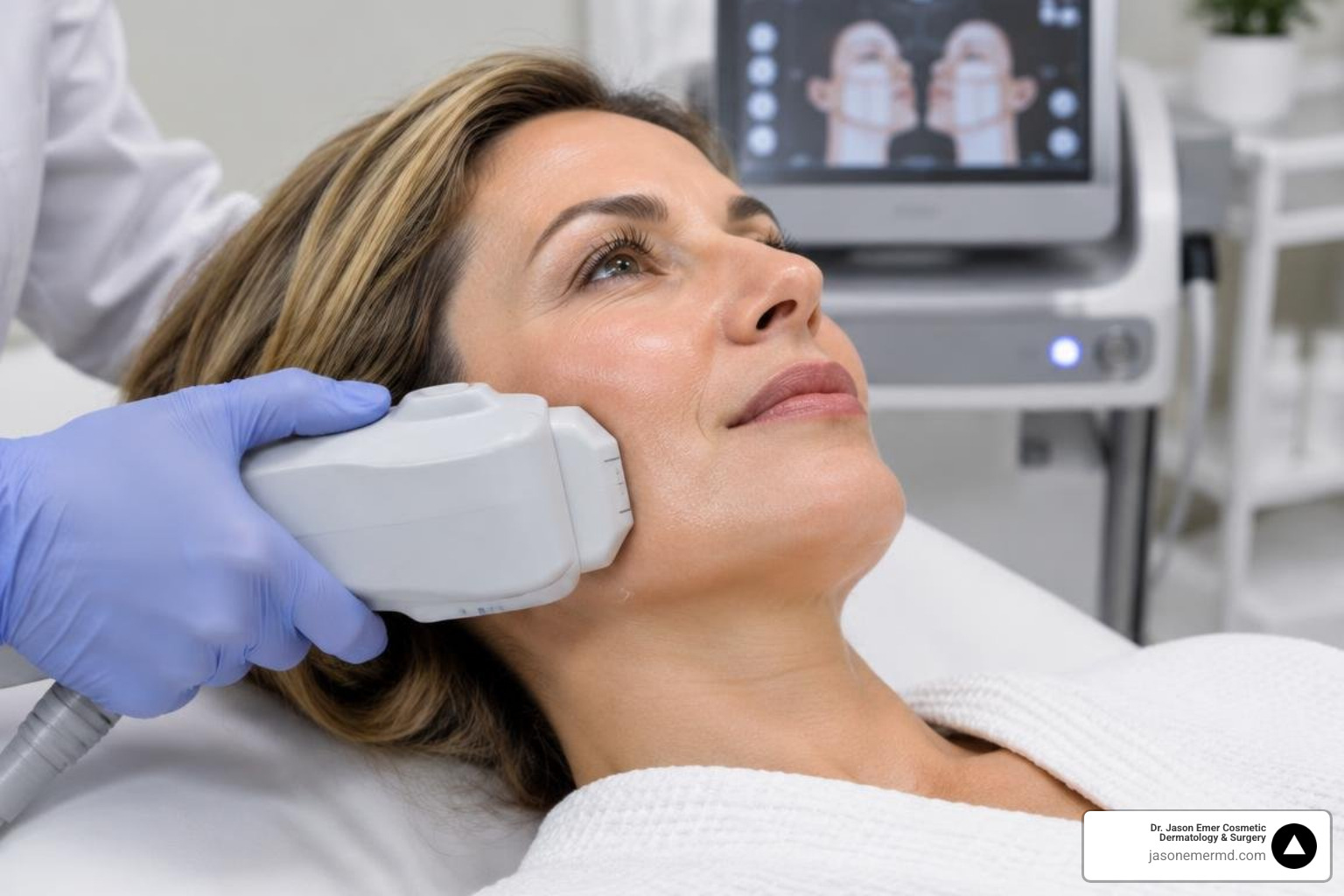 Microfocused ultrasound transducer application delivering thermal coagulation points
