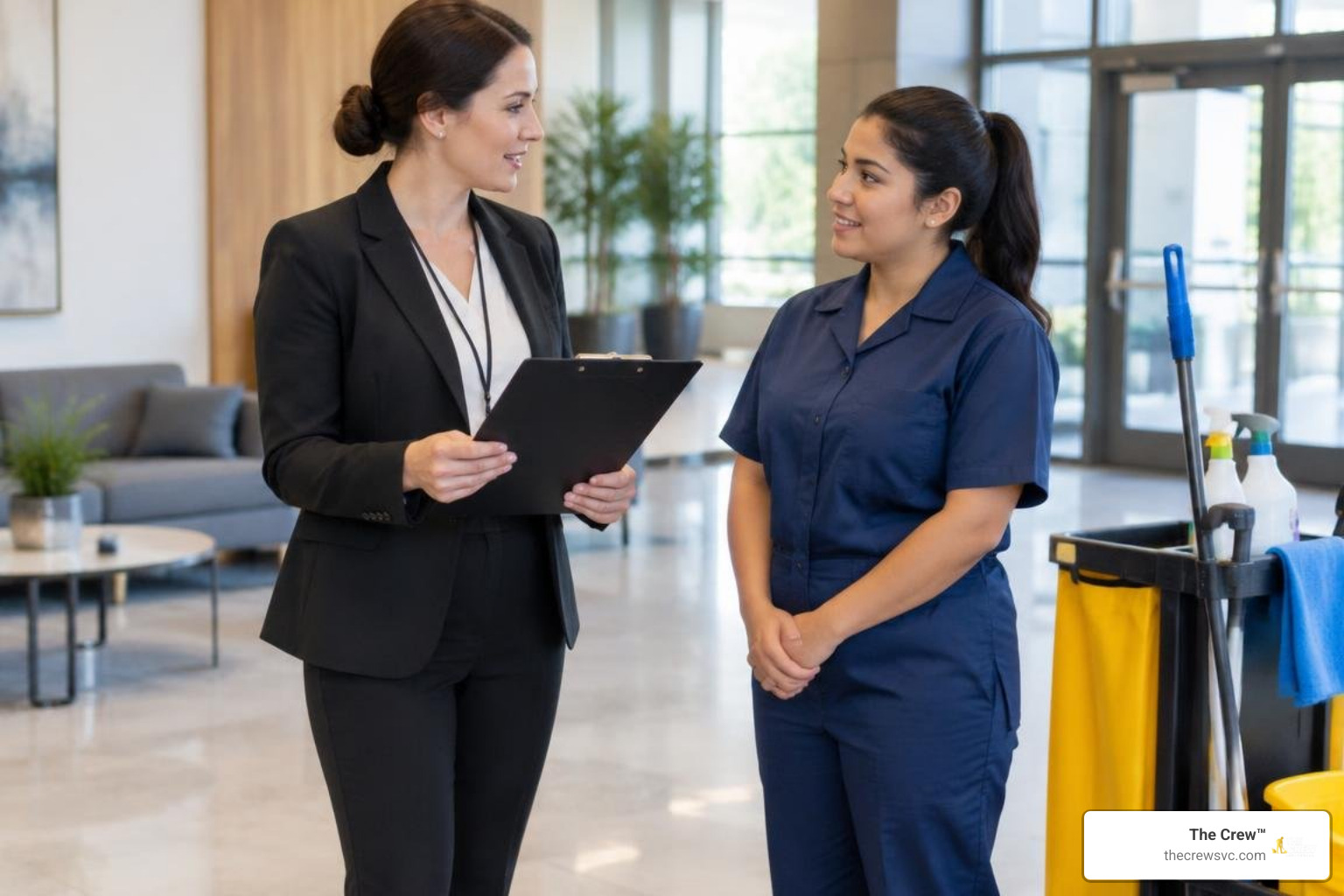 Facility supervisor vetting cleaning staff