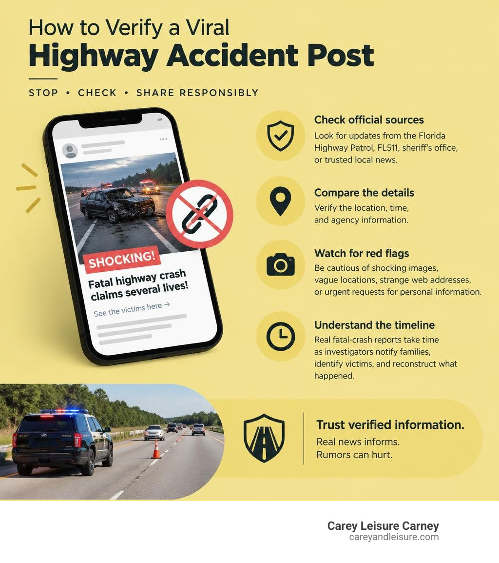 How to verify a viral highway accident post infographic