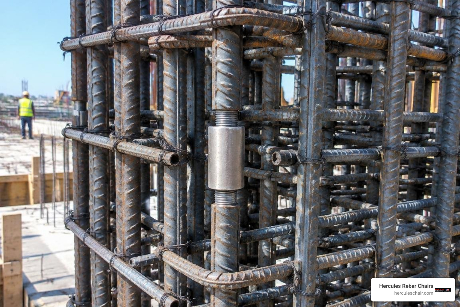 Positional coupler installed in congested column reinforcement