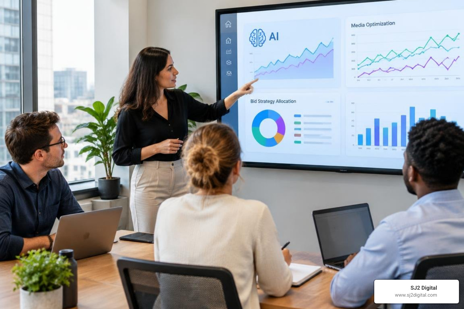 AI-driven media optimization workflows and bid strategy allocation