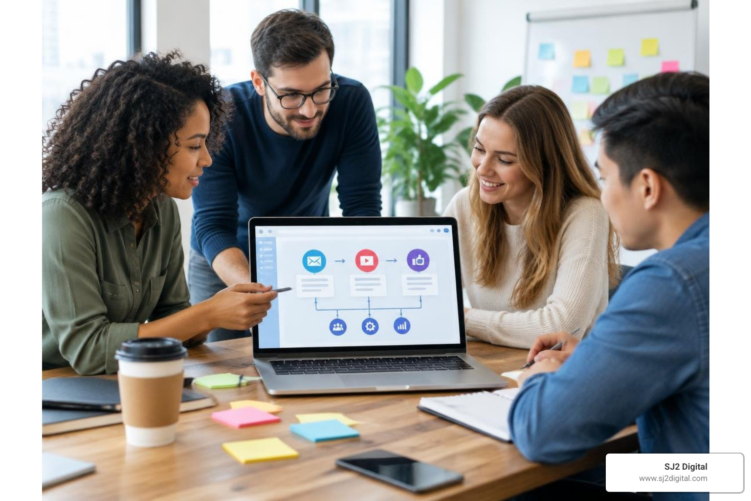 Automated multi-channel campaign workflow across email, video, and paid channels