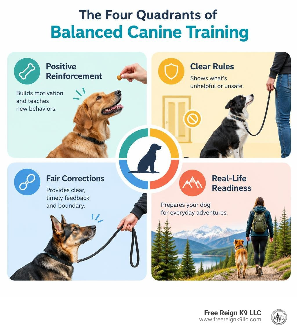 four quadrants of balanced canine training infographic four quadrants of balanced canine training infographic