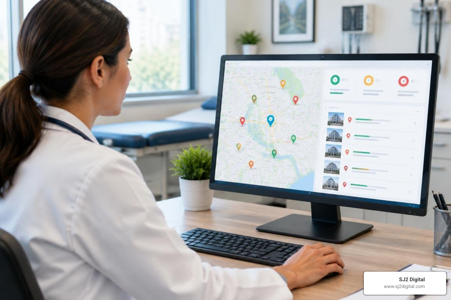 Medical practice search optimization and local ranking dashboard