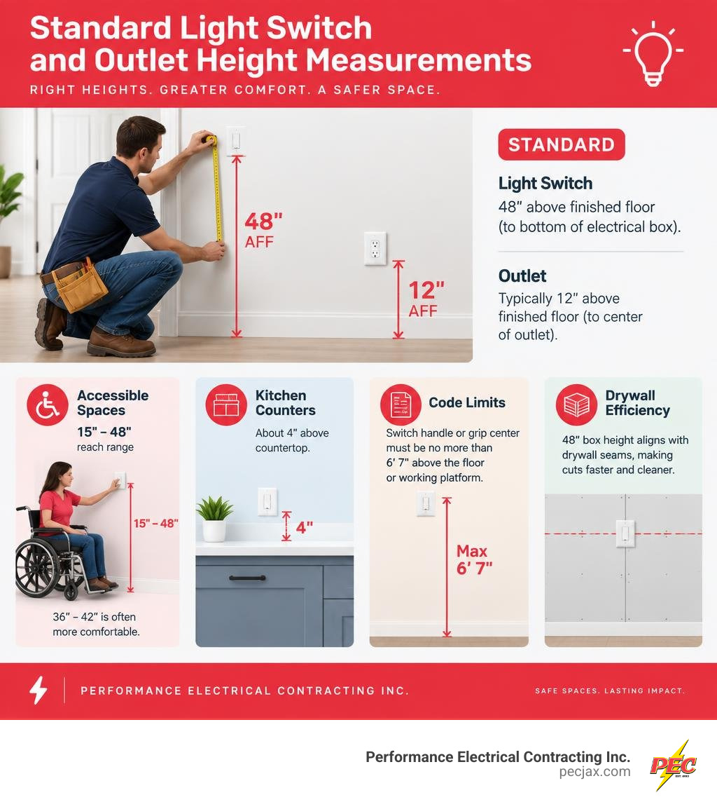standard light switch and outlet height measurements infographic standard light switch and outlet height measurements infographic