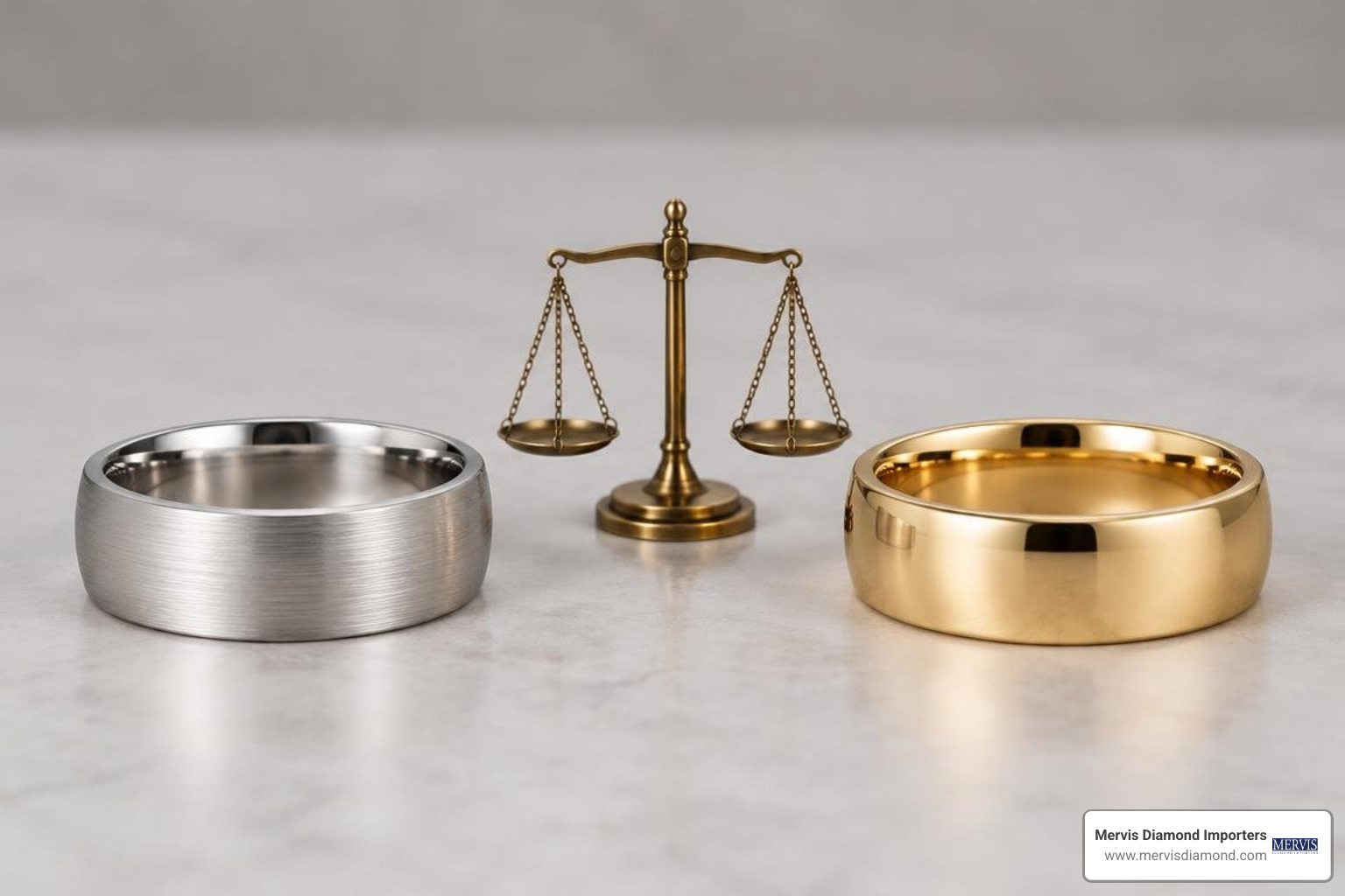 Weight and metal density comparison of platinum versus gold rings