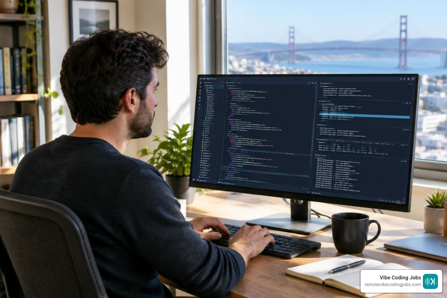 developer using modern AI code editors with automated terminal agents