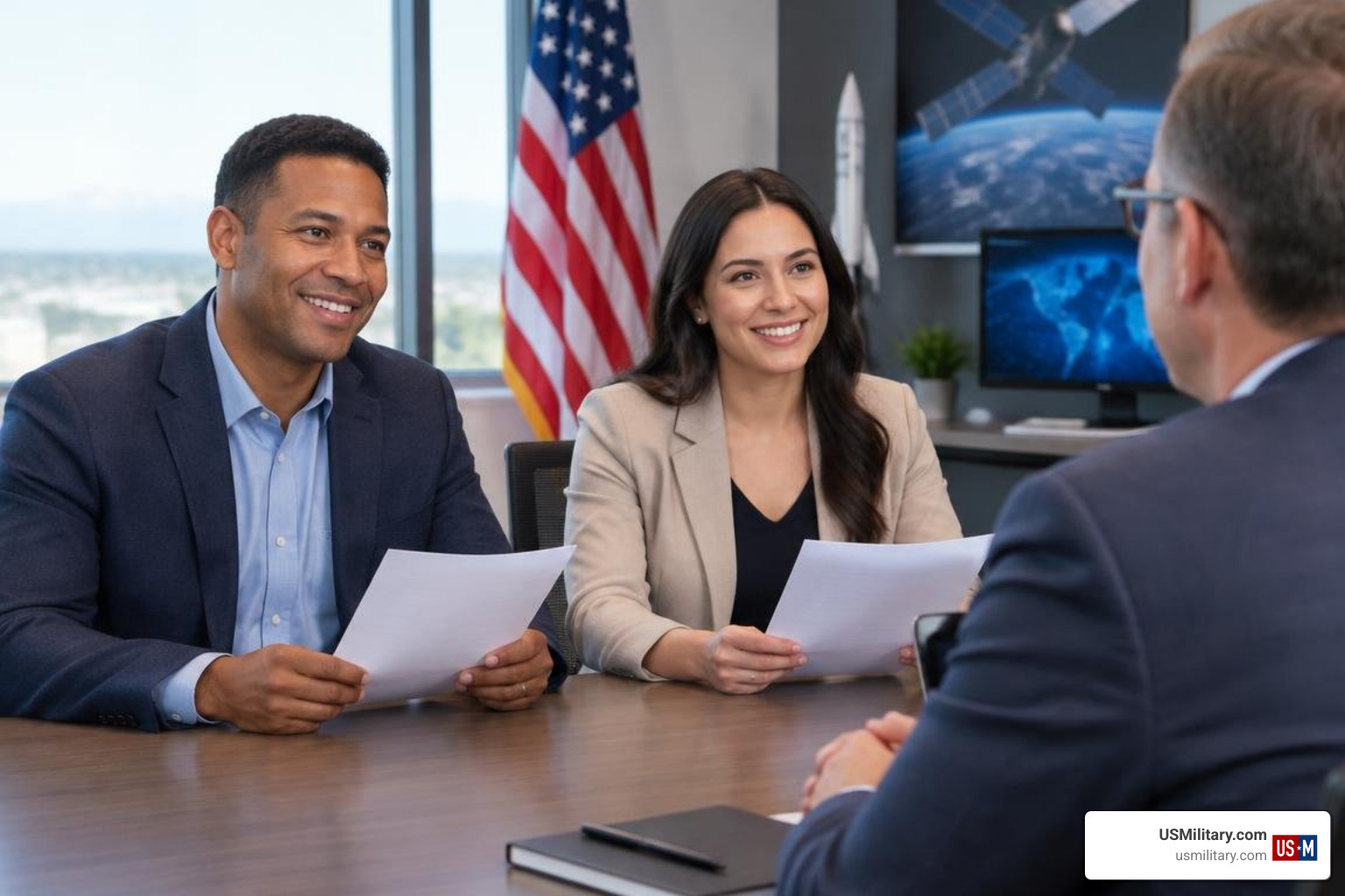Veteran interviewing for a defense technology position Veteran interviewing for a defense technology position