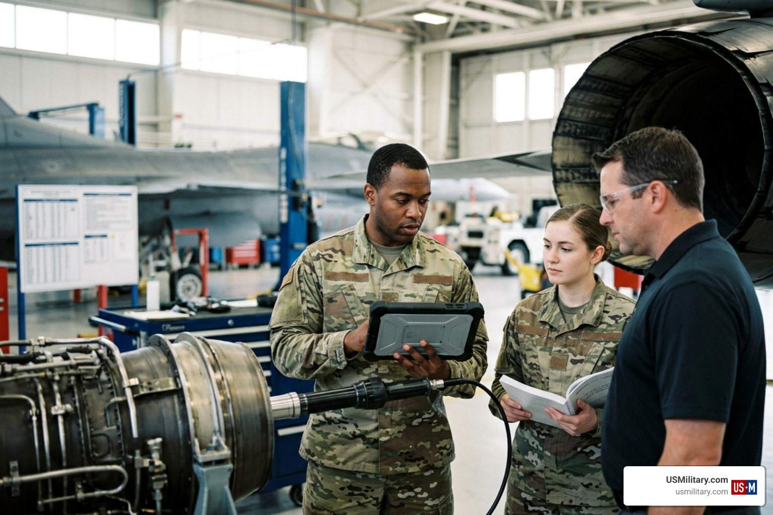 Air Force mechanic completing FAA certification Air Force mechanic completing FAA certification