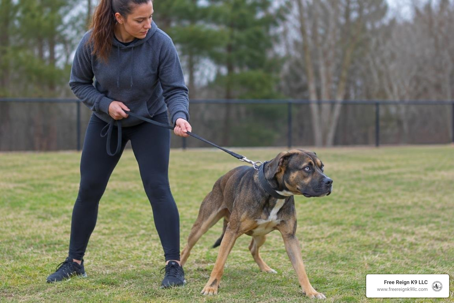 neutral handler posture averting direct eye contact