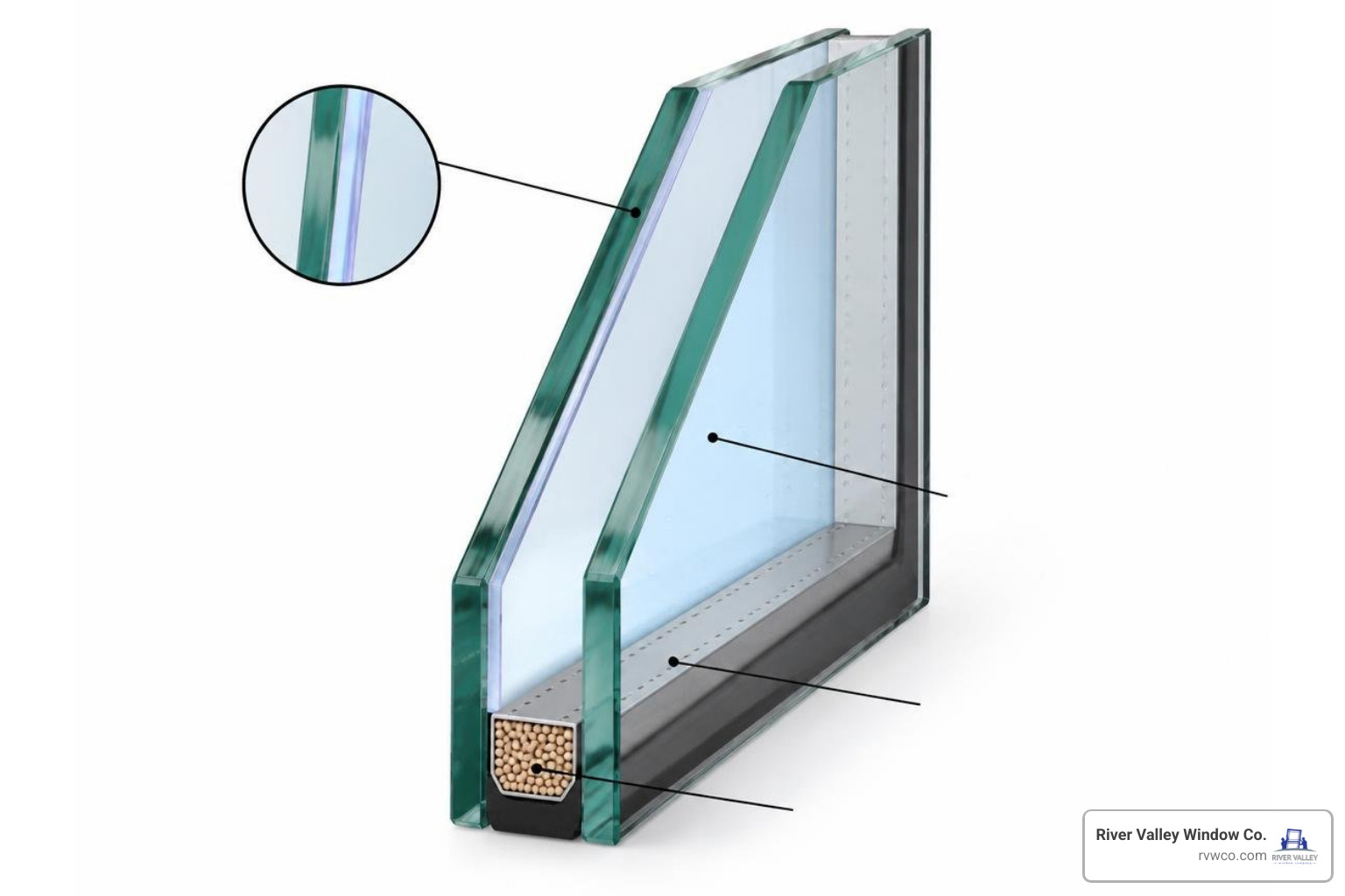 Double-pane insulated glass unit with Low-E coating Double-pane insulated glass unit with Low-E coating