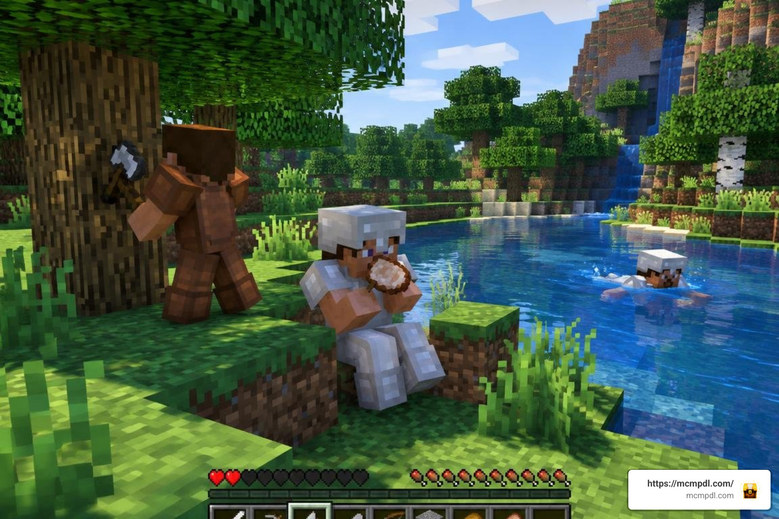 AI player bots executing survival tasks