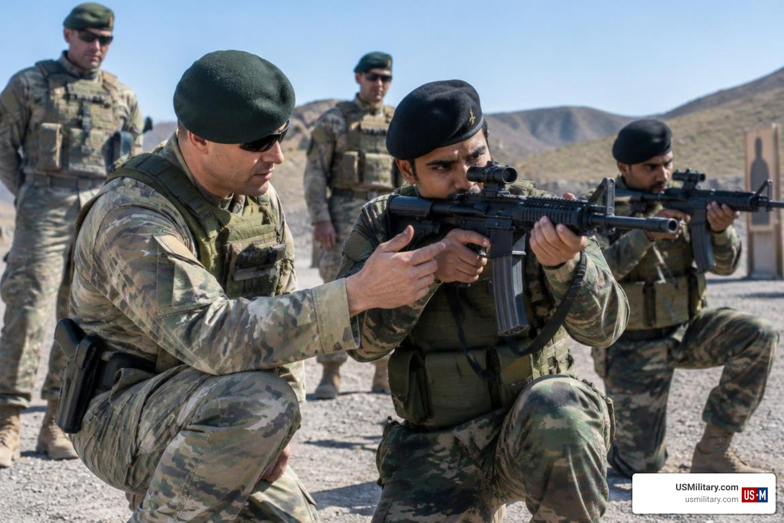 Green Beret ODA conducting foreign weapons training Green Beret ODA conducting foreign weapons training