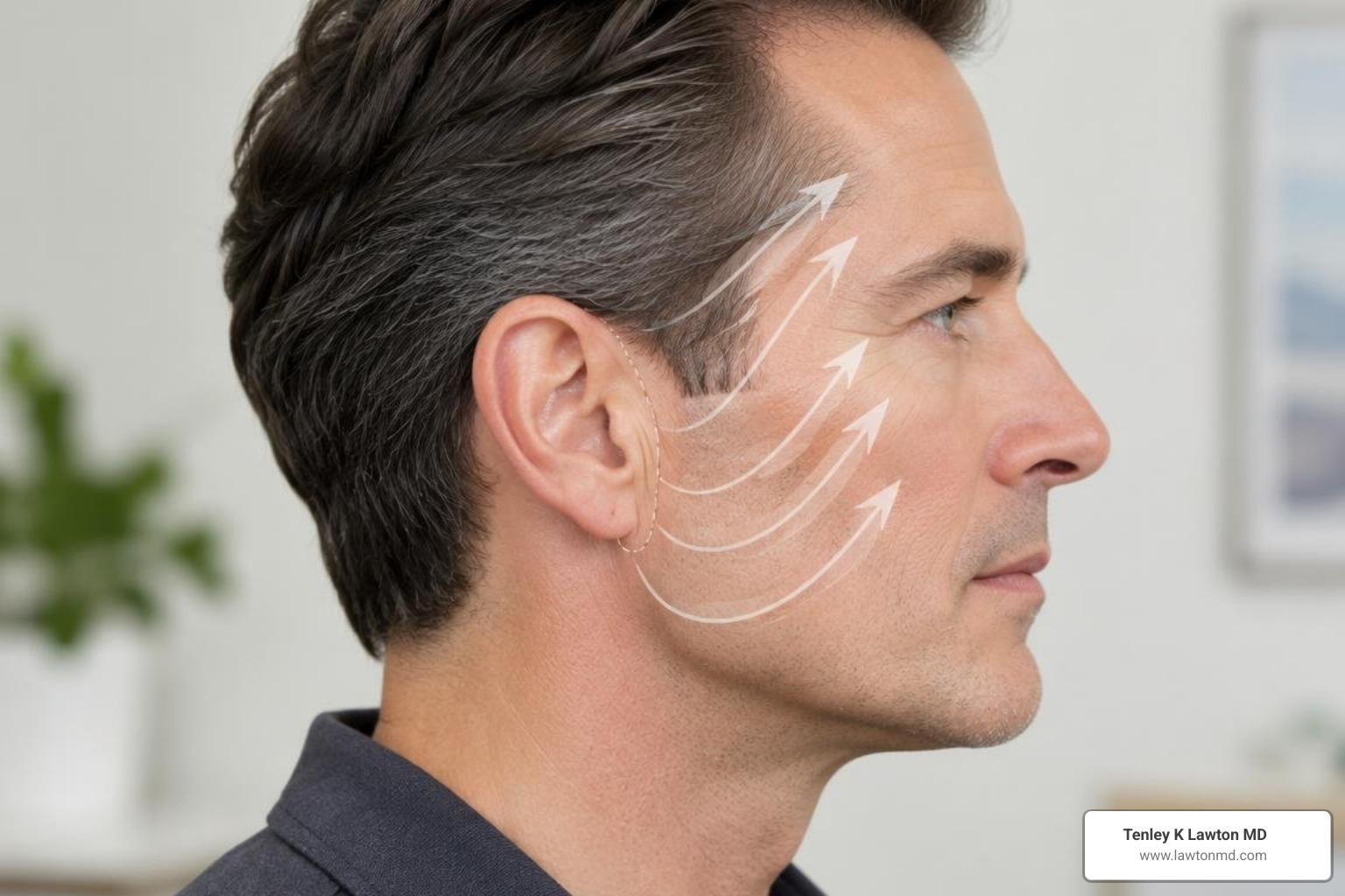 vectors of deep plane elevation and discreet male incision placement