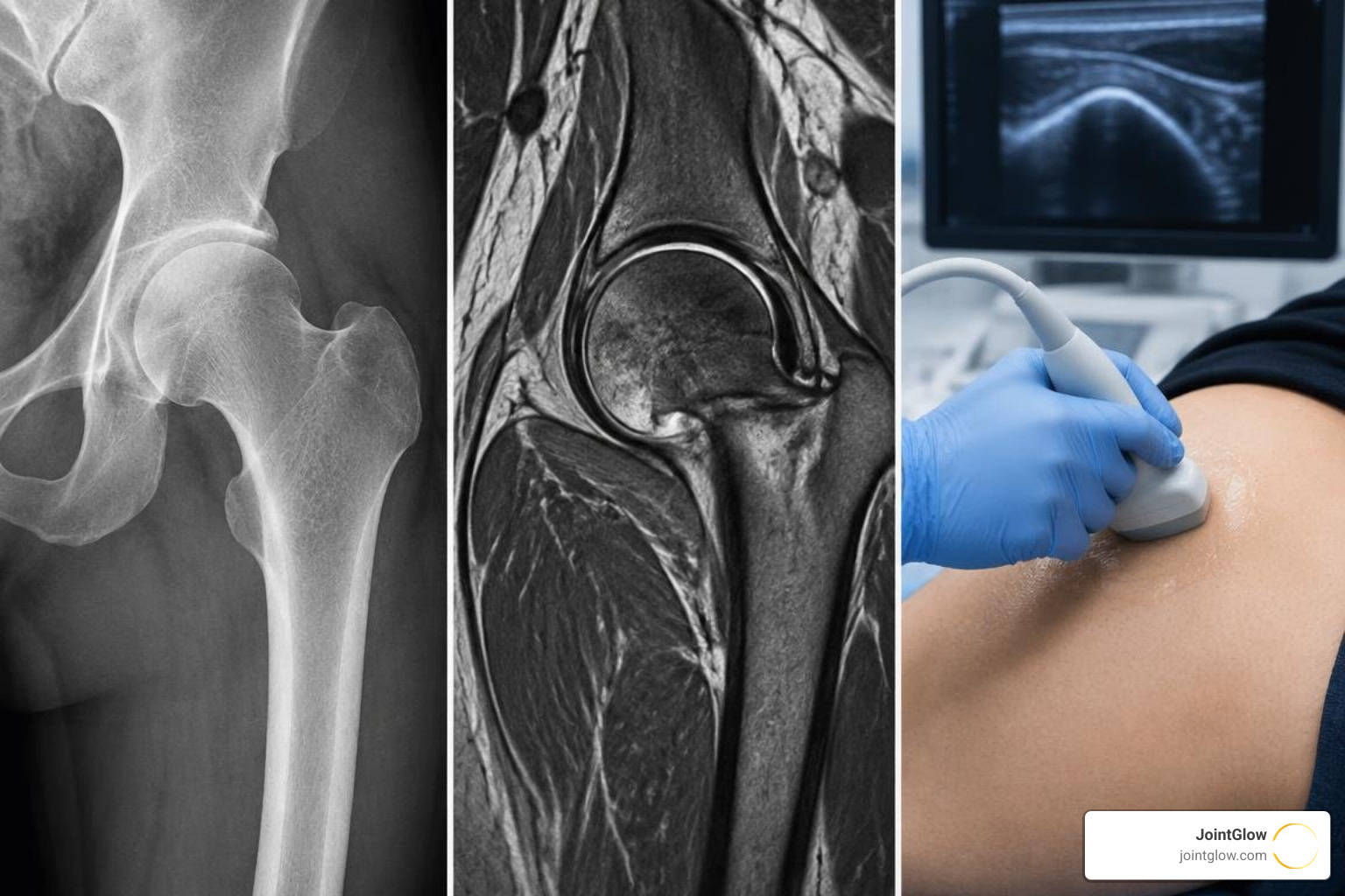 comparison of hip joint X-ray, MRI, and diagnostic ultrasound scans comparison of hip joint X-ray, MRI, and diagnostic ultrasound scans