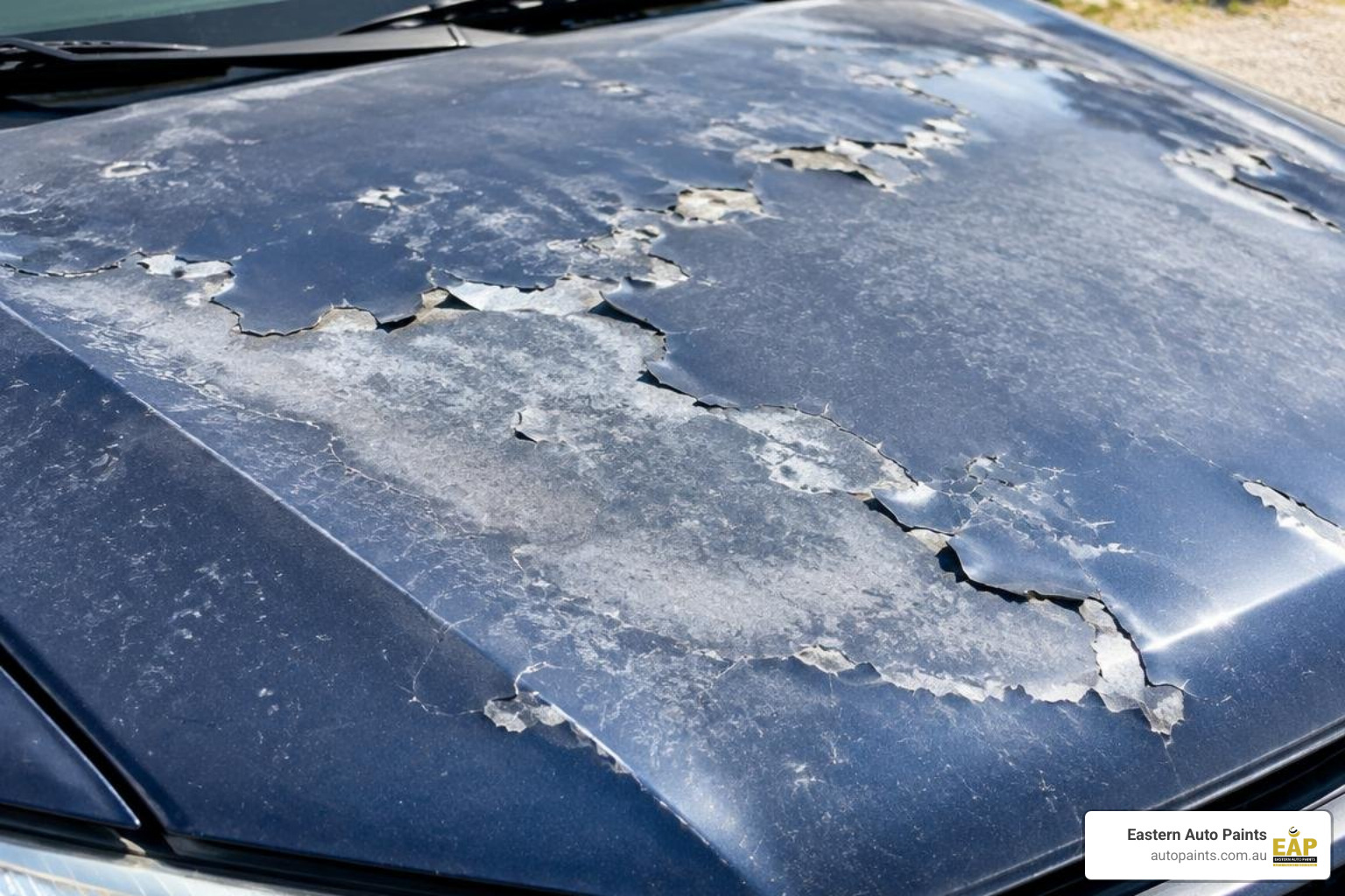 automotive clear coat delamination and paint fading from sun damage