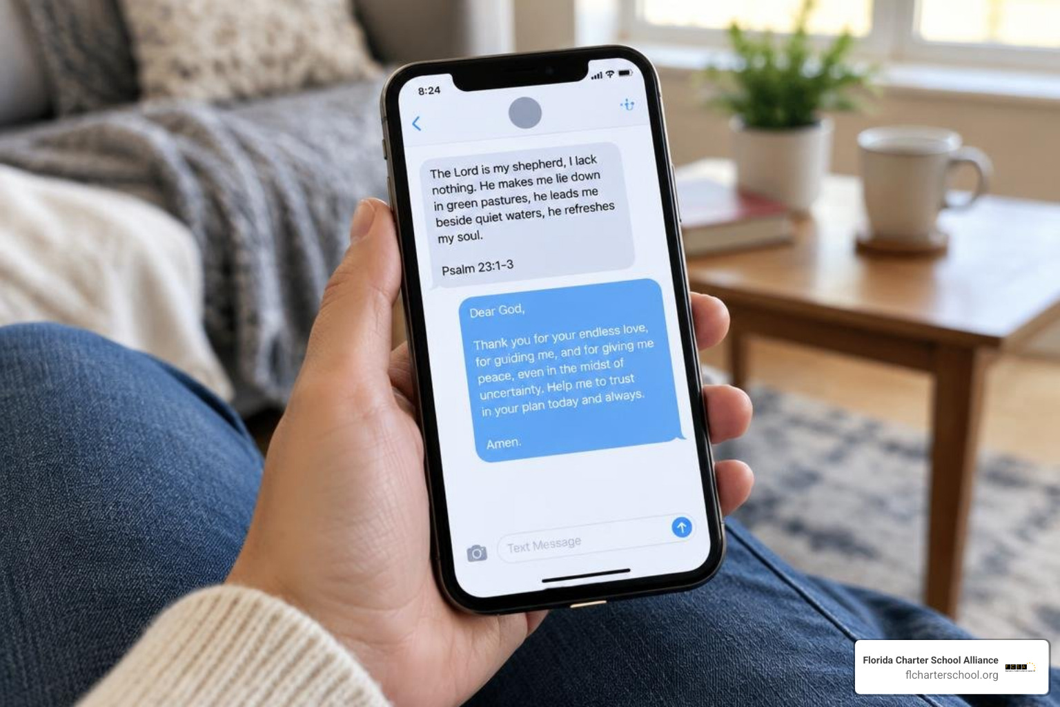 scripture prayer text message on a smartphone screen scripture prayer text message on a smartphone screen