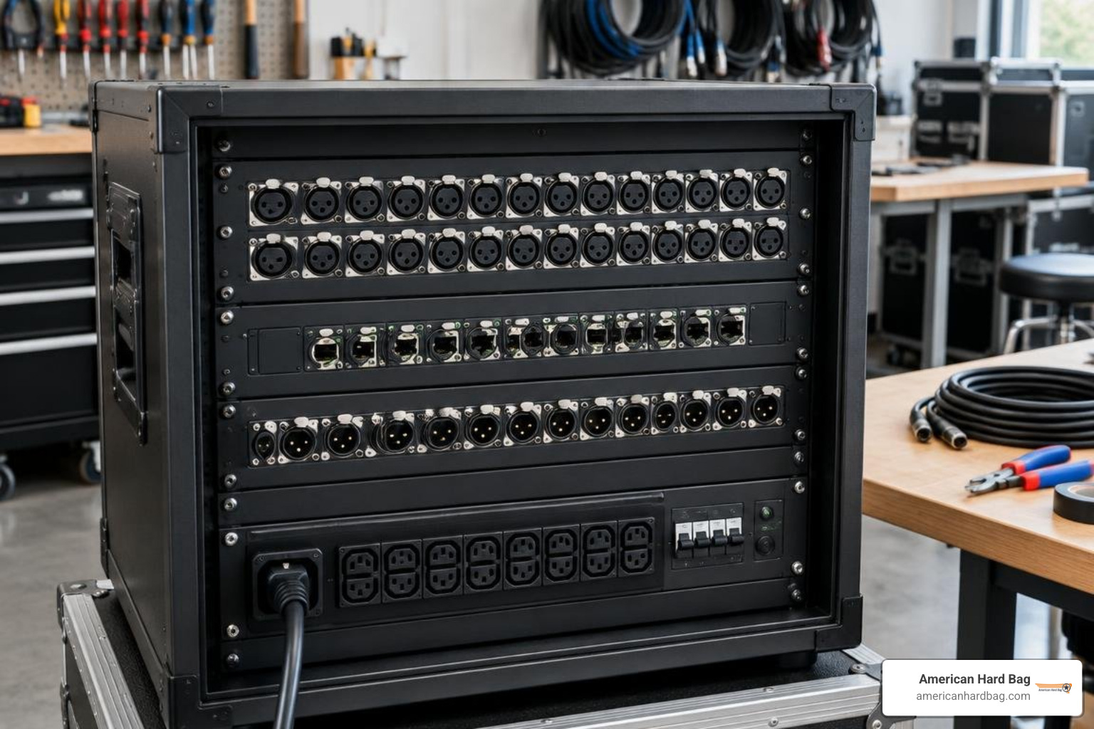 Modular touring patchbays and integrated power distribution units