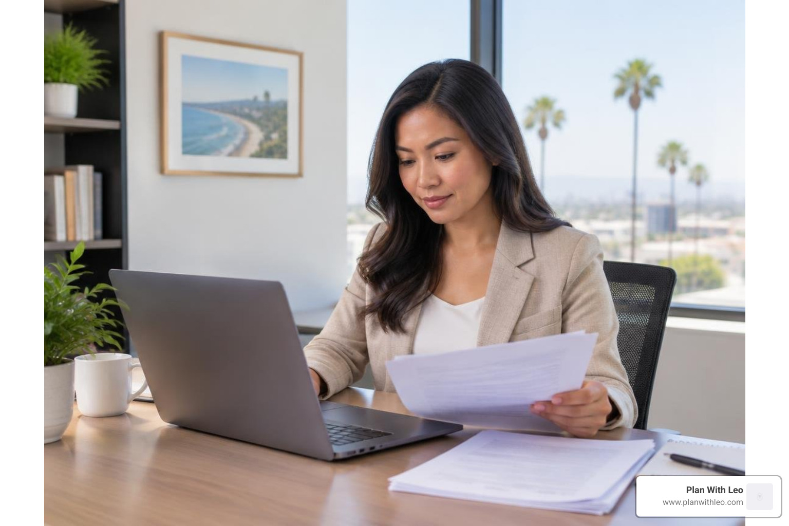 Business owner reviewing life insurance options in Fountain Valley California Business owner reviewing life insurance options in Fountain Valley California