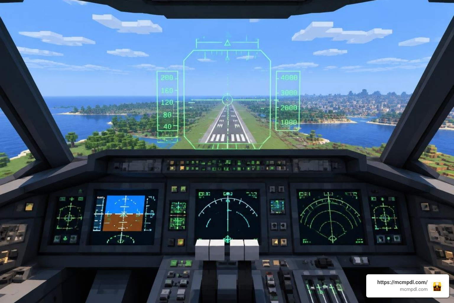 Aircraft cockpit HUD and flight navigation controls Aircraft cockpit HUD and flight navigation controls
