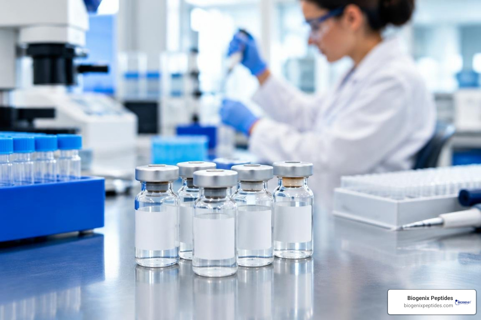 peptide vials in clinical laboratory setting