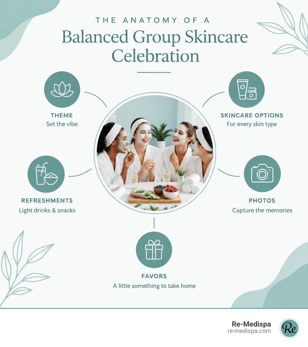 The anatomy of a balanced group skincare celebration infographic