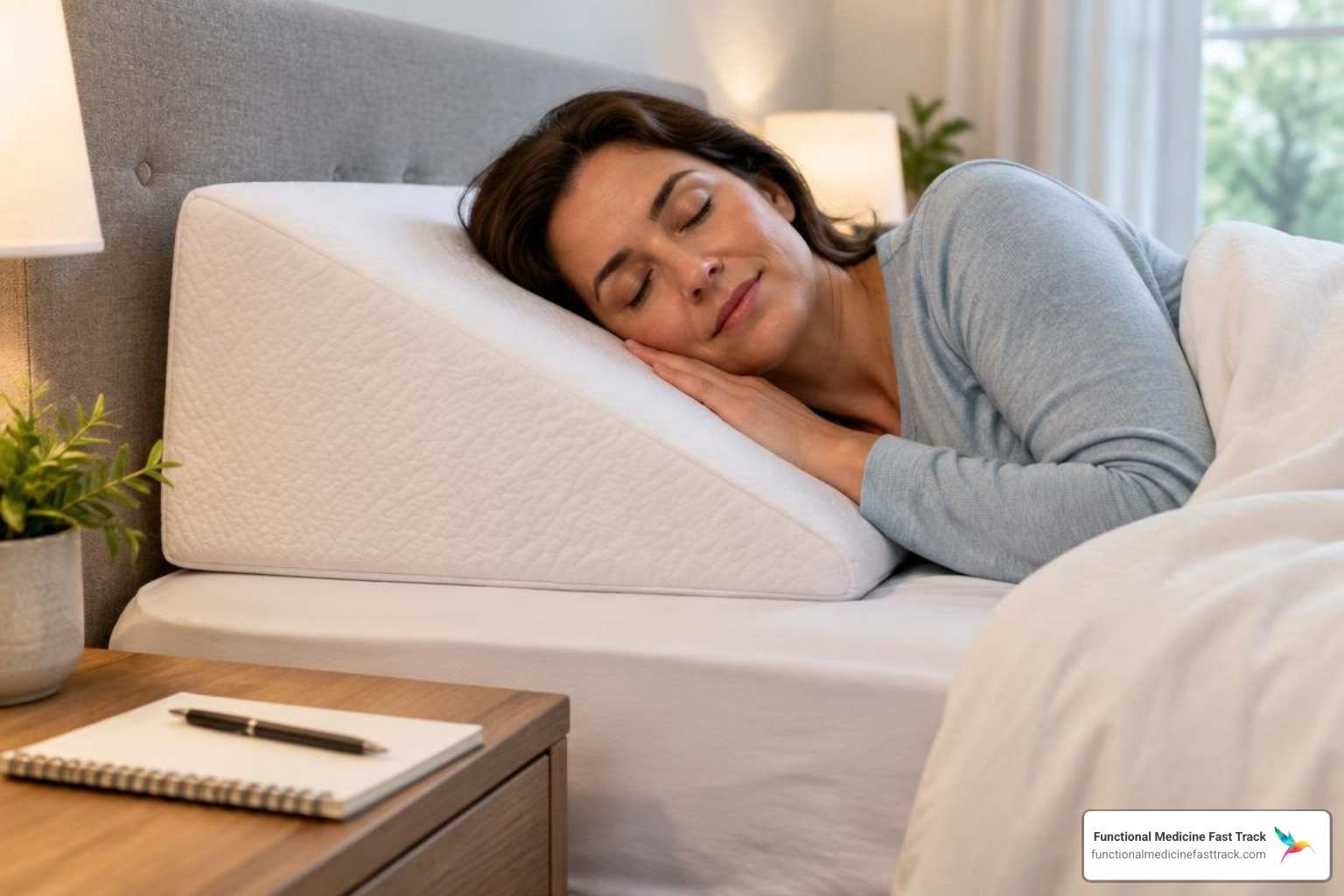 food journal and sleep posture wedge
