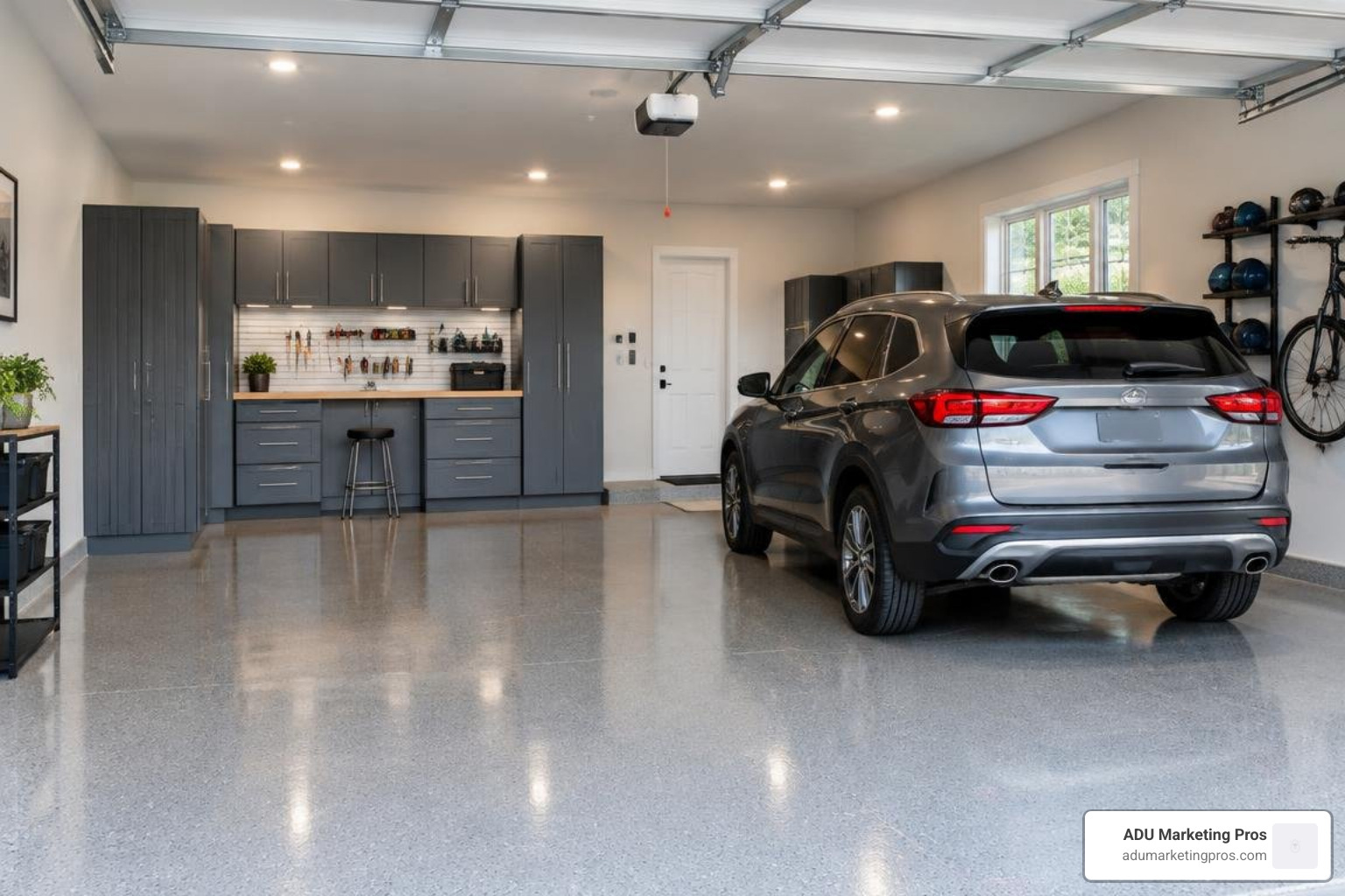 Finished garage interior conversion