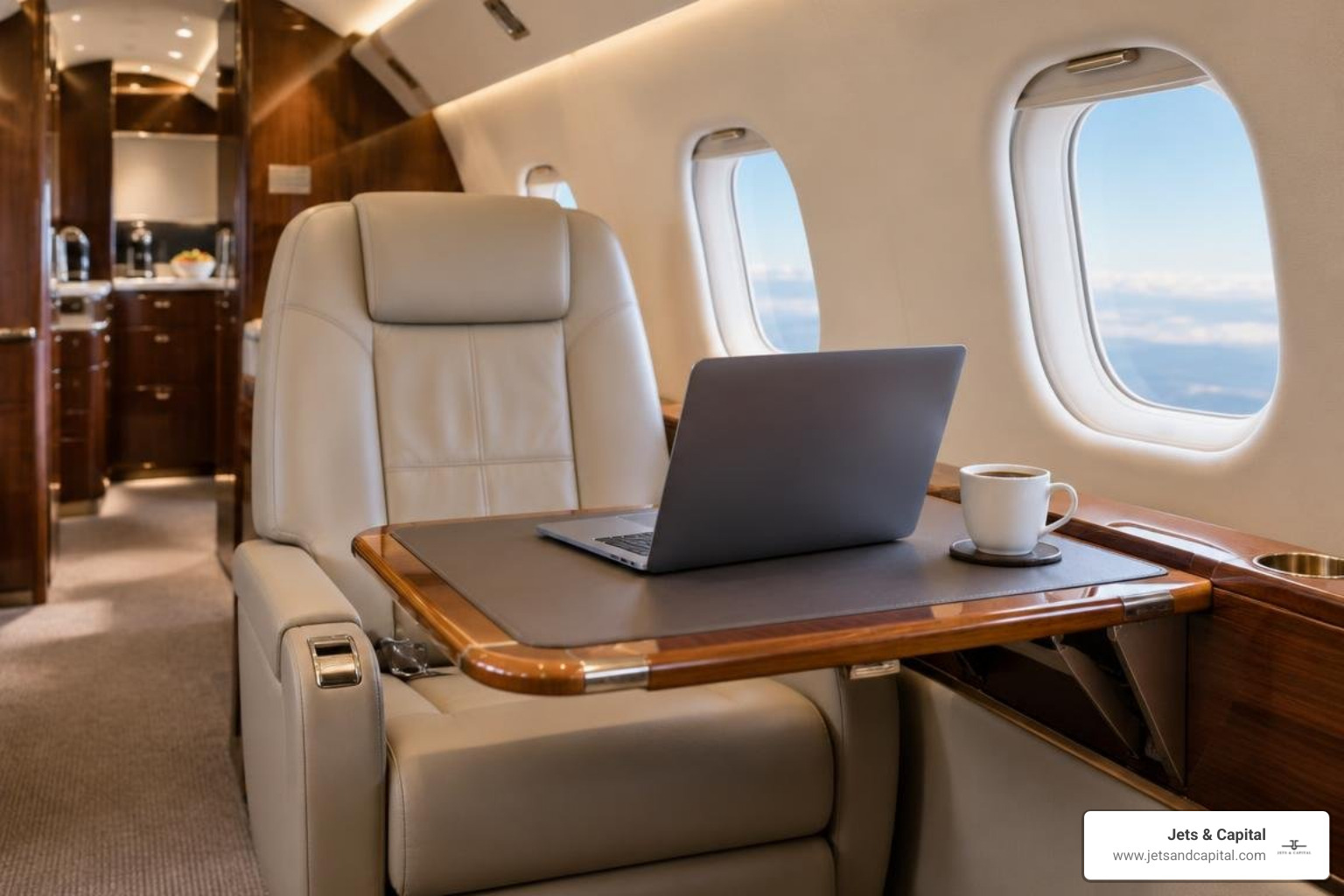 ergonomic fold-out workstation tables in light jet cabin ergonomic fold-out workstation tables in light jet cabin