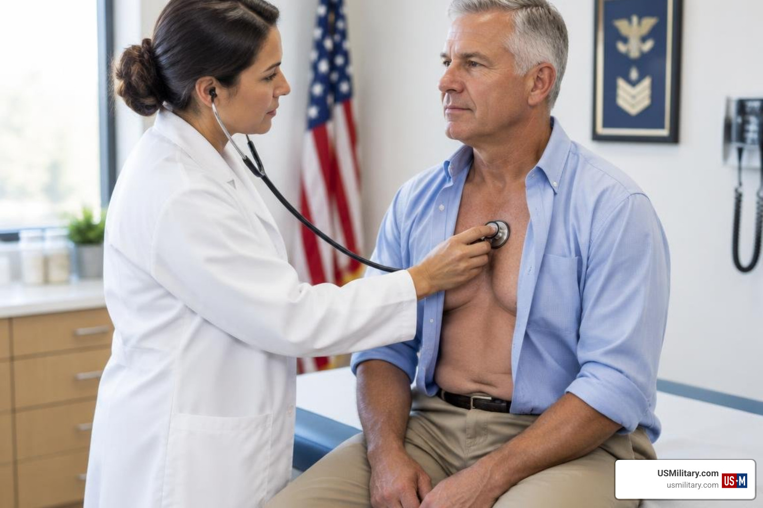 Doctor conducting a physical evaluation of cancer recovery