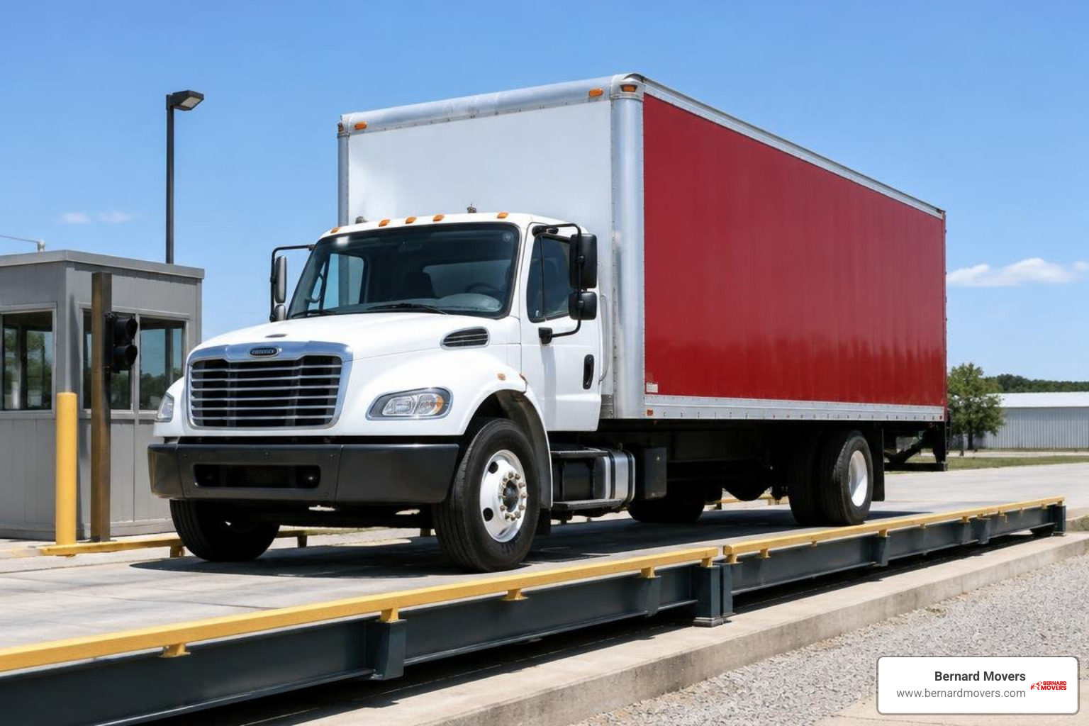 Commercial moving truck on a certified weigh scale Commercial moving truck on a certified weigh scale