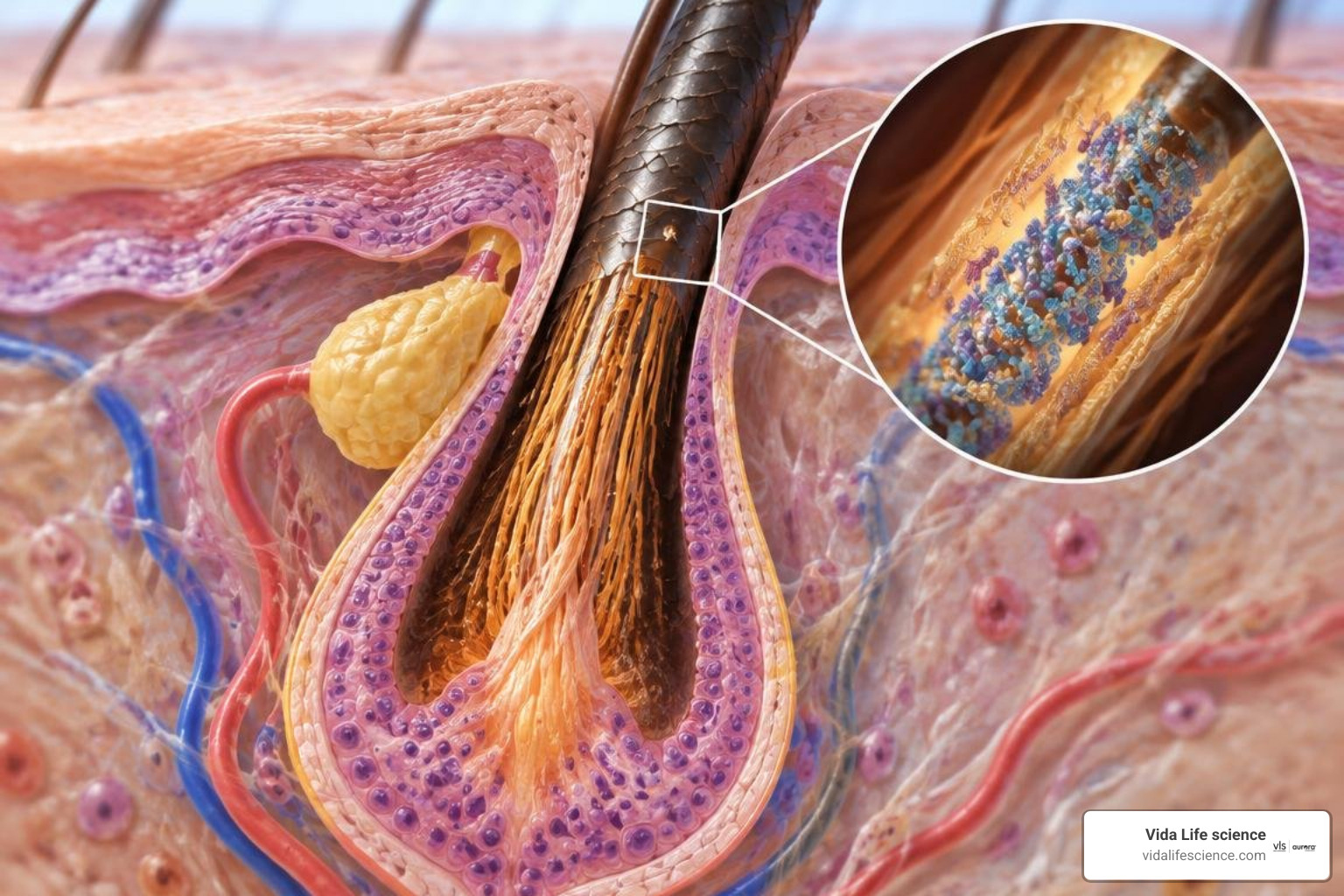 keratin filament synthesis in the hair follicle
