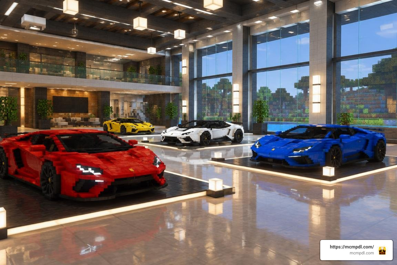 Modern supercar showroom in Minecraft Modern supercar showroom in Minecraft