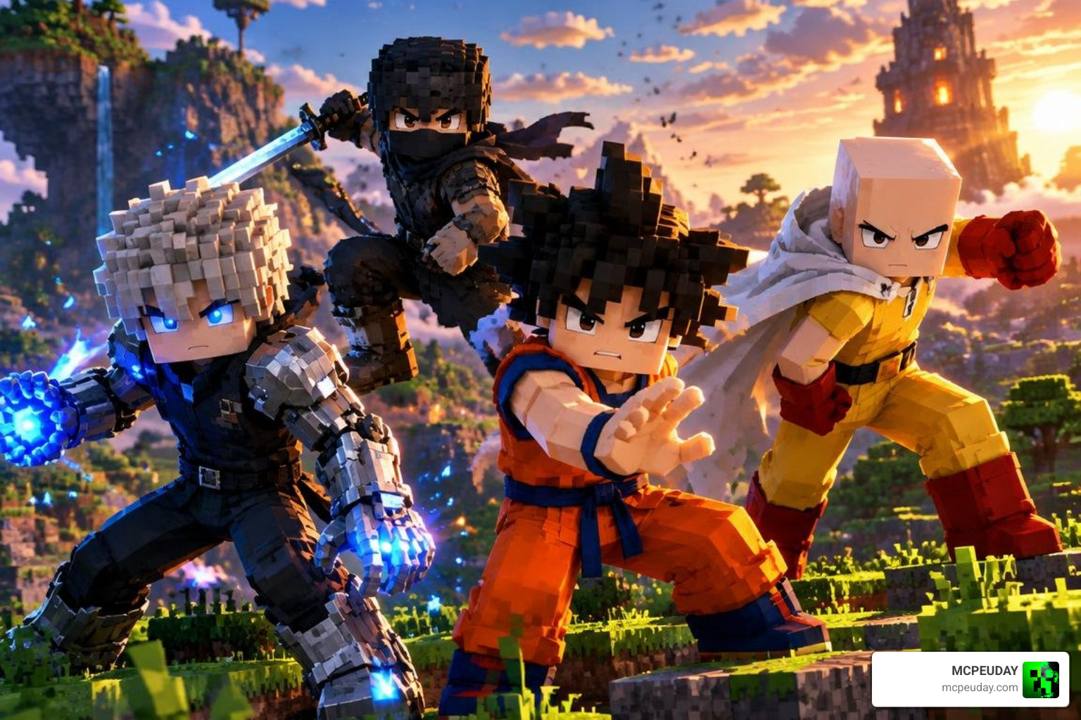 Playable anime heroes and custom combat classes in Minecraft Bedrock Playable anime heroes and custom combat classes in Minecraft Bedrock