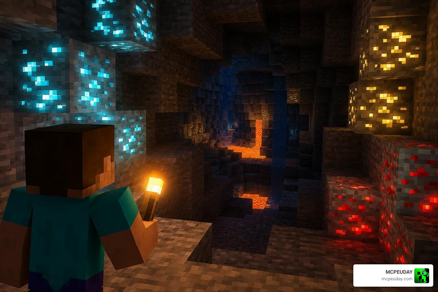 Custom shader lighting and glowing ore packs in Minecraft PE Custom shader lighting and glowing ore packs in Minecraft PE