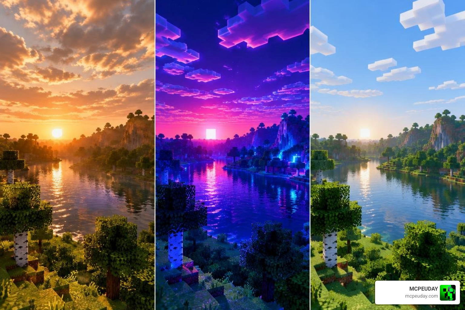 Comparison of different Newb shader editions