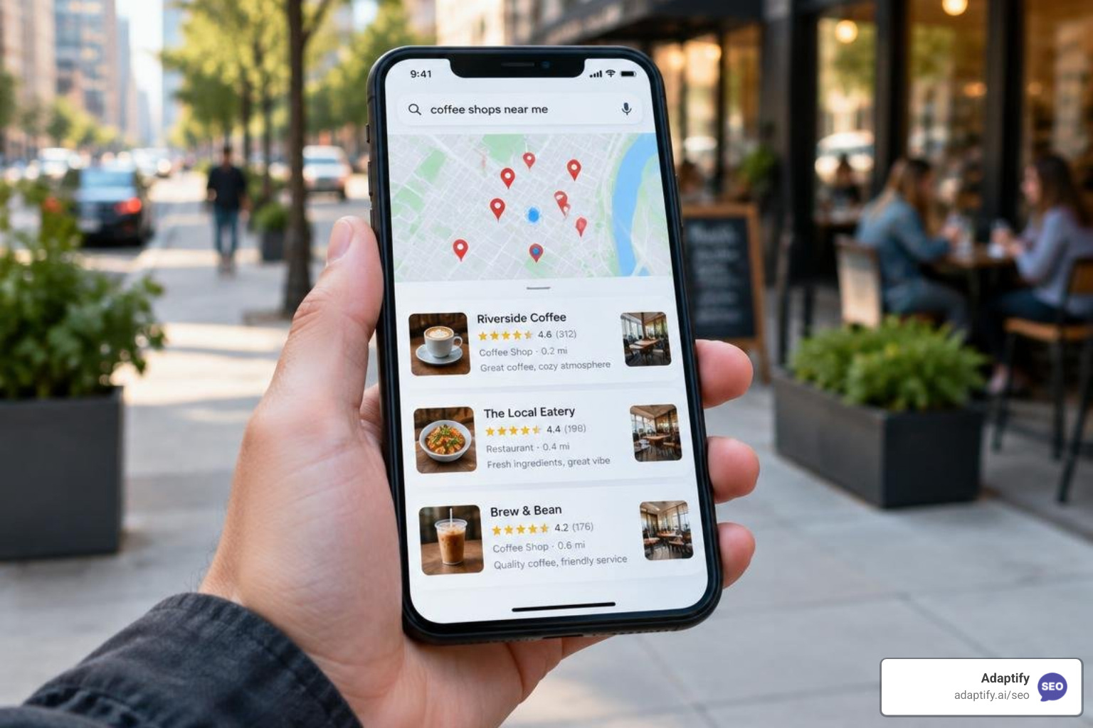 AI search engine delivering localized recommendations