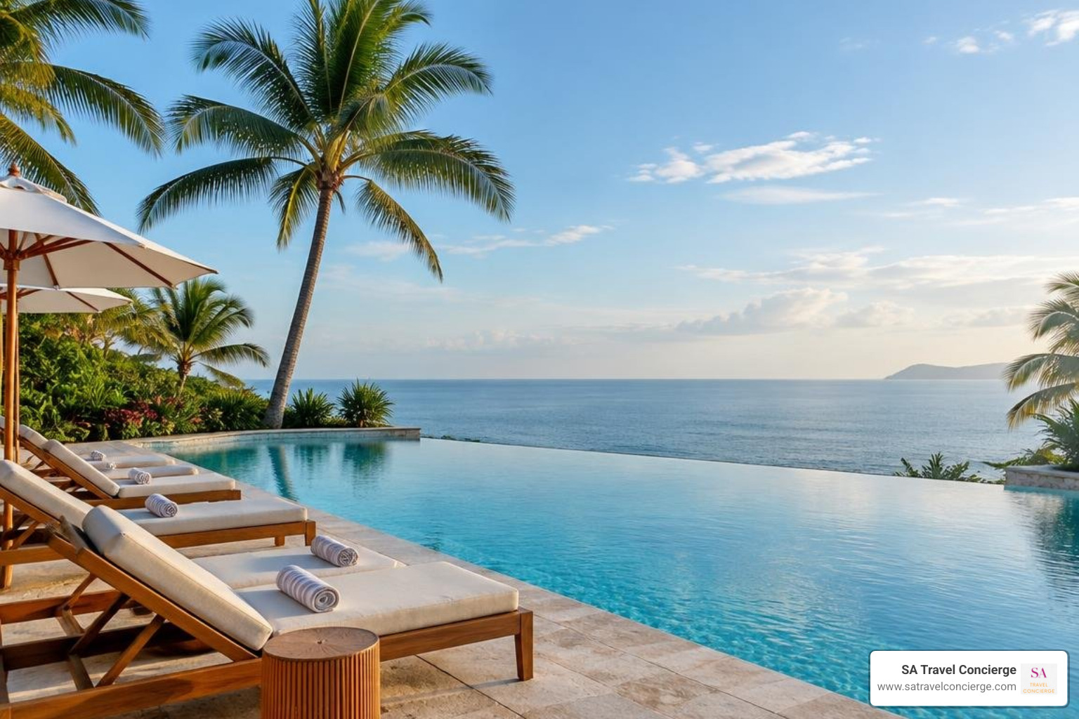 tranquil resort infinity pool during quiet shoulder season tranquil resort infinity pool during quiet shoulder season