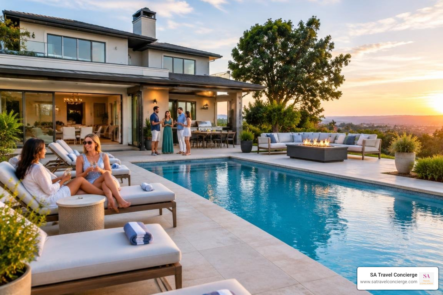 luxury private villa estate with group gathering spaces