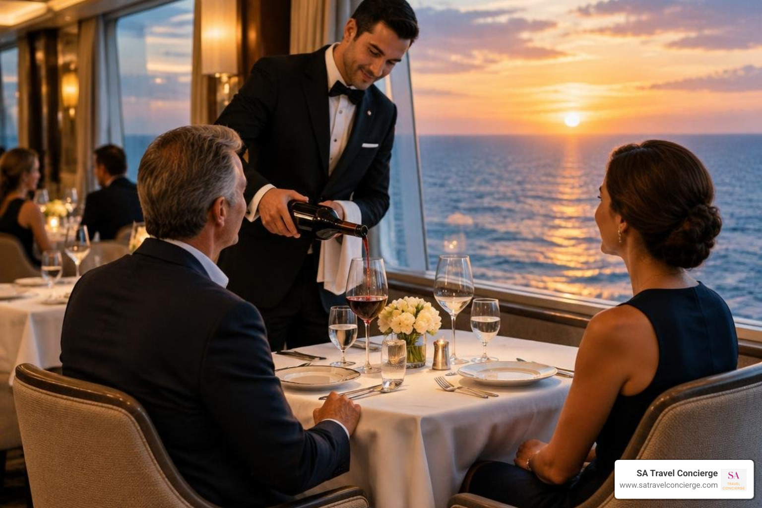 fine dining venue on an ultra-luxury yacht